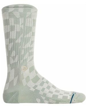 Stance Chaussettes unisexe Chaussettes Paquet de 1 Wave Check Crew - Gris