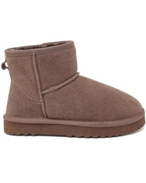 Vera Collection Bottines Bottines Fourrées En Cuir Suède - Marron