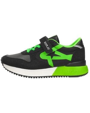 Replay Baskets Basses Fiber Jr Boy - Vert