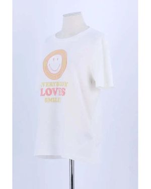 Sandro T-shirt T-shirt en coton blanc - Bleu