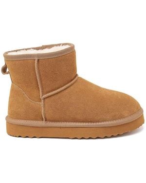 Vera Collection Bottines Bottines Fourrées En Cuir Suède - Marron