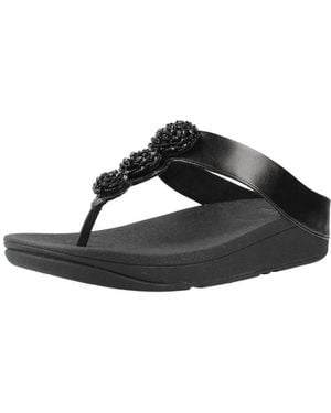 Fitflop Teenslippers Fino Beadie Button - Zwart