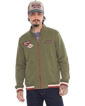 Von Dutch Sweat-Shirt Sweat Zippé En Molleton Avec Écusson Wyatt - Vert