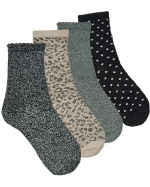 Pieces High Socks Pcsebby Glitter Long X4 - Grijs