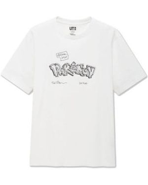Uniqlo T-Shirt Daniel Arsham Crystal Logo Tee - Blanc