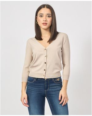 Fracomina Gilet Cardigan à boutons - Neutre