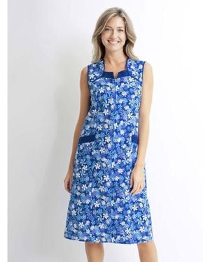 Daxon Robe by - Tablier zippé - Bleu