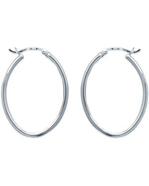 Brillaxis Boucles oreilles Créoles ovale fil rond 2 mm - Métallisé
