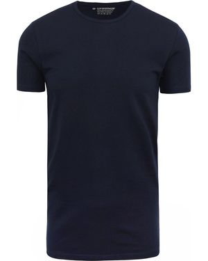 Garage T-Shirt T-Shirt Stretch Basique Marine Col Rond - Bleu