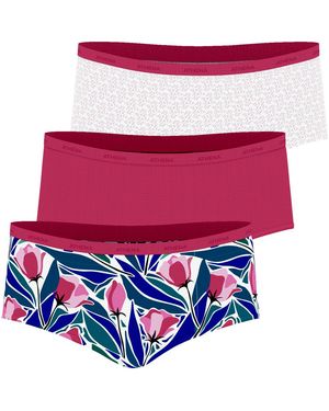 Athena Boxers Boxers, Lot De 3, Ecopack Basic - Bleu