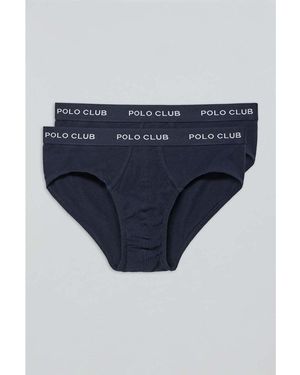 POLO CLUB Boxers PACK - 2 SLIPS UNDERPANTS PC N-N - Bleu