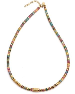 Sixtystones Collier Collier Perles Heishi Tourmaline Bali-38 cm - Métallisé