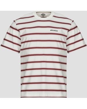 Dickies T-Shirt York Stripe Tee Ss Egret - Bianco