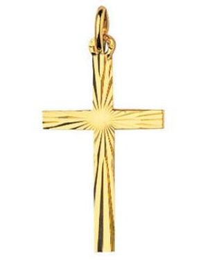 Brillaxis Pendentifs Pendentif croix plaqué or ciselé - Métallisé