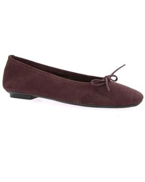 Reqins Ballerines Ballerines Harmony cuir velours grenat - Violet