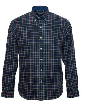 Harrington Chemise Chemise flanelle carreaux marine - Bleu