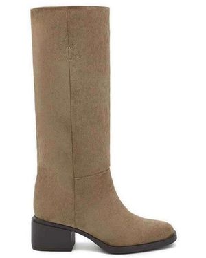 Vera Collection Bottes Bottes Hautes Droites En Suédine - Marron