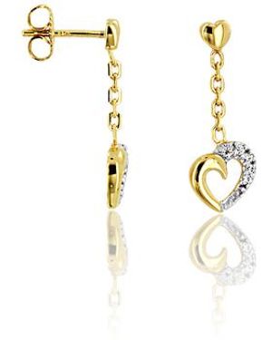 Cleor Boucles oreilles Boucles d'oreilles en Plaqué or et zircon - Métallisé