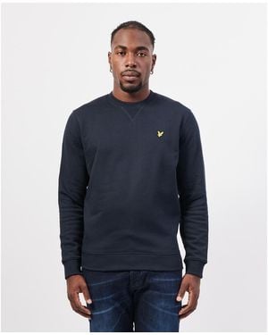Lyle & Scott Pull Sweat-Shirt Homme Basique Col Rond - Bleu