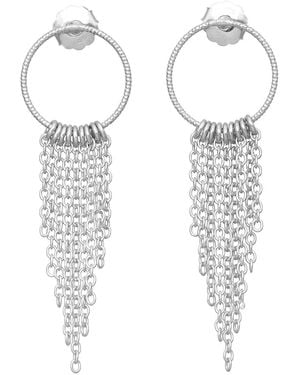 Orusbijoux Boucles oreilles Boucles D'oreilles En Argent Rhodié Inca - Blanc