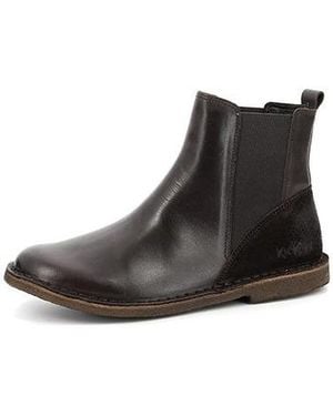 Kickers Bottines Femme Tipist Bottine Chelsea, Marron - Noir