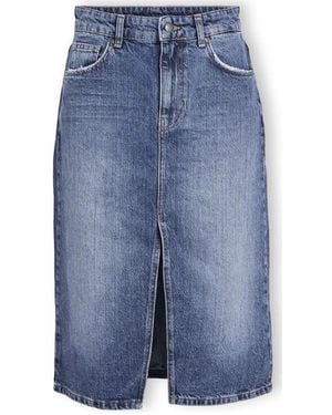 Object Jupes midi Noos Harlow Midi Skirt - Medium Blue Denim - Bleu