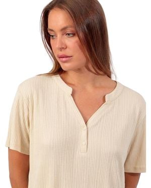 Admas Chemise T-shirt manches courtes Blouse - Neutre