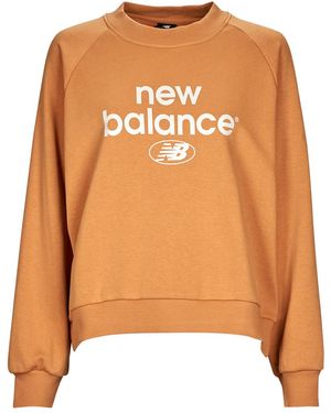 New Balance Felpa Essentials Graphic Crew French Terry Fleece Sweatshirt - Arancione