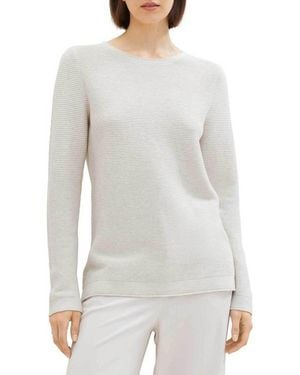 Tom Tailor Pull Pull Col Rond Alabaster - Gris