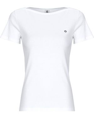 Petit Bateau T-Shirt Tee Shirt Col Amiral - Bianco