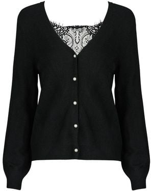 ONLY Gilet Cardigan Onladele Ls Lace Mix Revers Cardi - Nero