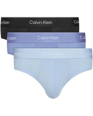 Calvin Klein Caleçons HIP BRIEF 3PK LV00NB4388 - Bleu