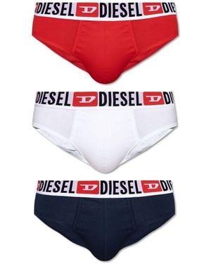 DIESEL Slips 00SH05 0DDAI - 3PACK-E7183 RED/BLUE/WHITE - Rouge