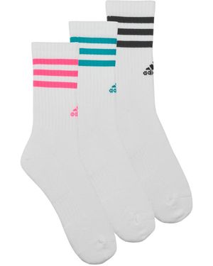 adidas Socken 3-Stripes Cushioned Crew Socks 3 Pairs - Weiß