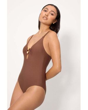 Ysabel Mora Maillots de bain Maillot de bain gainant marron, bonnet B