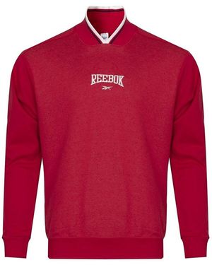 Reebok Sweat-shirt Cl Var Ft Crew - Rouge