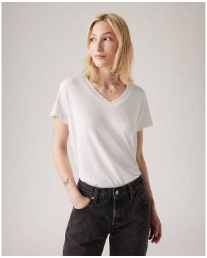Levi's T-shirt A8774 0001 - BOXY VNECK-WHITE - Blanc