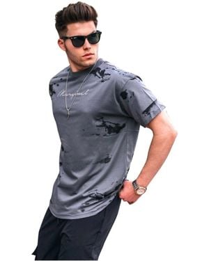Madmext T-Shirt Korte Mouw Mm61_Grey - Blauw