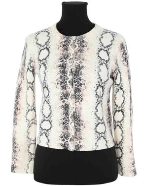 Maje Gilet Cardigan en coton beige - Blanc