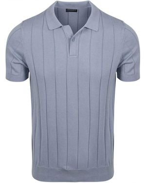 Suitable Polo Shirt Korte Mouw Respect Polo Drop Needle Staal - Blauw