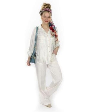 Vila Pantalons Large 6280002 - Blanc