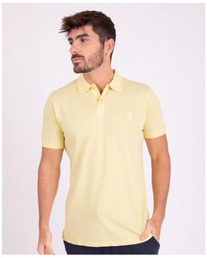 Camberabero T-shirt Polo manches courtes en coton lin avec vignette 3D - Rose