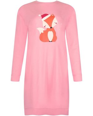 Lisca Robe courte Chemise de nuit M.longues FOXY Cheek - Rose