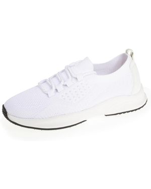 Isotoner Baskets Baskets Slip On, Souple Et Légère, Avec Lacets - Blanc