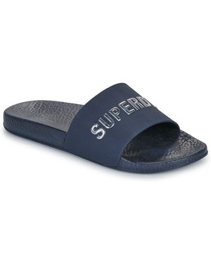 Superdry Ciabatte Premium Metallic Pool Slide - Blu