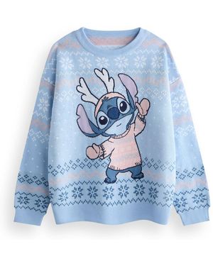 Disney Sweatshirts Lilo Stitch Stitch Pull De Noël - Bleu