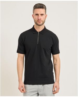 Gazzarrini Polo Polo Homme Avec Zip - Noir