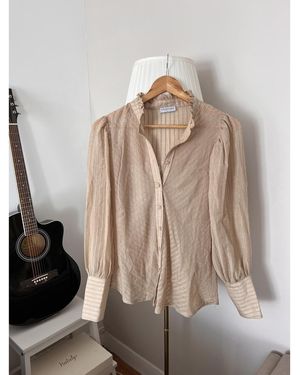Loavies Chemise Blouse Manches Bouffantes - Marron