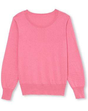 Daxon Pull by - Pull encolure ronde pure laine - Rose
