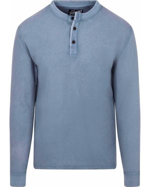 Superdry Sweat-shirt Pull Henley Texturé Bleu